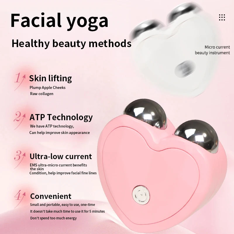 Masseur Facial Électrique 3D Microcourant - Rouleau Liftant et Raffermissant | Appareil de Lifting Visage à Vibration Sonique pour Soins de Beauté